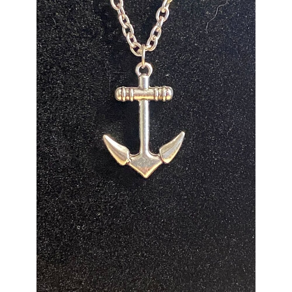 Nautical-Themed Silver Anchor Pendant Necklace - Chain Included